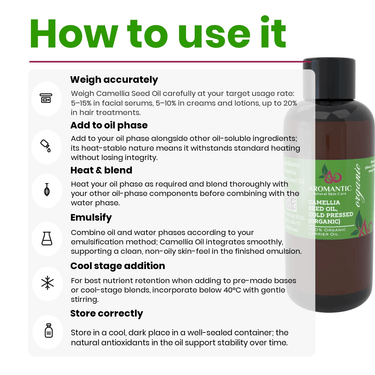 Organic Camellia Seed Oil - Aromantic UK