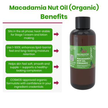 Organic Macadamia Nut Oil - Aromantic UK