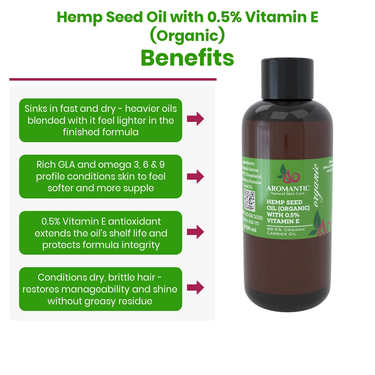 Hemp Seed Oil with 0.5% Vitamin E (Organic) - benefits