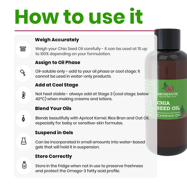 Chia Seed Oil, Cold Pressed with 0.5% Vitamin E - howto