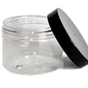 Jar, Clear PET straight sided 100ml with a black polypropylene (PP) Screwcap - Aromantic UK